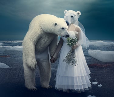 Mr. and Mrs. Snowball Wedding Picture