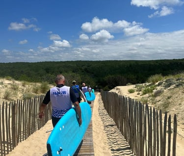 accès plage mimizan surf