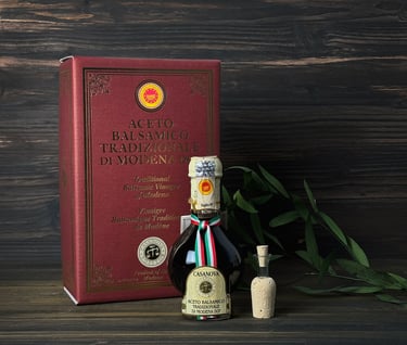 Balzaminis actas, pagamintas Modenos regione, Italijoje.