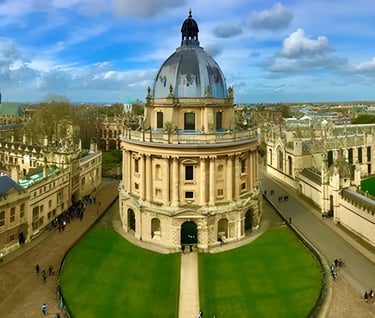 Panoramic view of Oxford's historic architecture, including the Oxford College