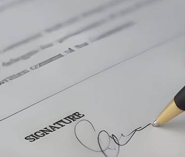 Person signing an application document, highlighting Admit 360's meticulous application review