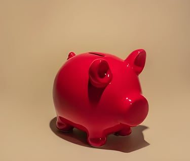 Vibrant red piggy bank symbolizing savings and financial planning for overseas education loans