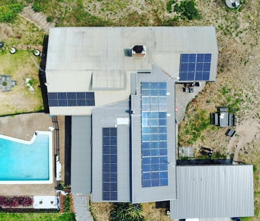 solar panels on a roof