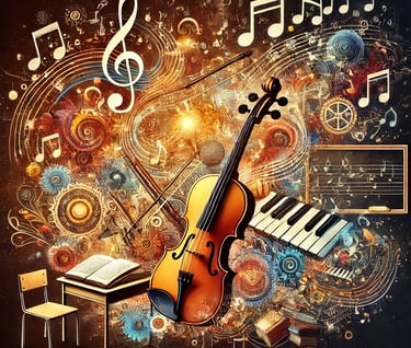 The image comprising Music and Education symbolises EduBeatsWorld.