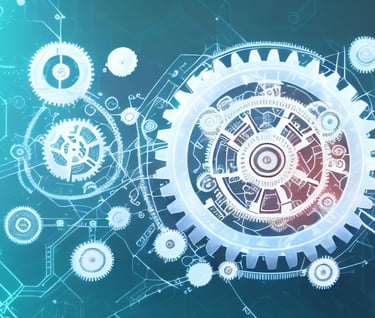 a clockwork of gears and gears on a blue background
