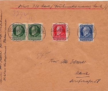 This letter was posted at the Bavarian Feldpoststation no. 407 (VALENCIENNES station).