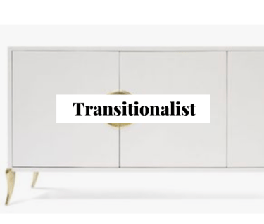 a white transitional sideboard cabinet in transitional style