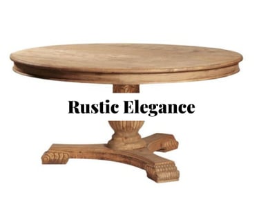 a rustic style wooden pedestal table 
