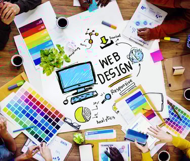 Diseño esquemático de sitio web, reflejando nuestra especialidad en diseño web SEO optimizado