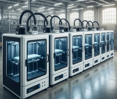 chaine de production composée de plusieurs imprimante 3D