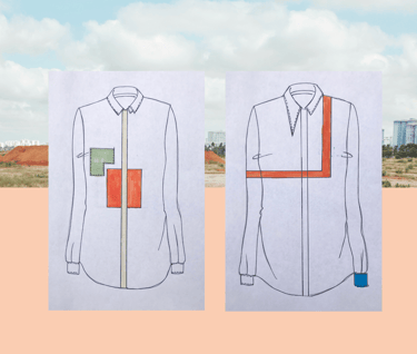 a drawing of a shirted shirt with a tie dye dye