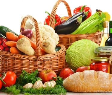 a variety of vegetables and vegetables in baskets