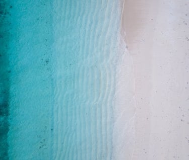 plage de sable blanc avec l'océan