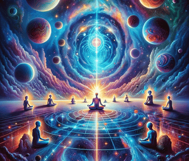 a man sitting in a meditation position with a large amount of meditation