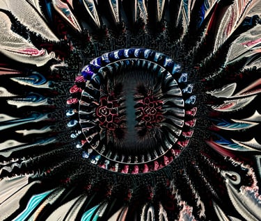 a large flower with many different colors and patterns