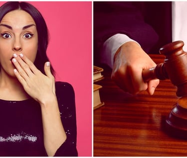 a woman with a gavel and a gavel in front of a judge '