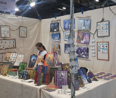 Photo du premier stand Hasur à la japan expo 2022 avec son aide