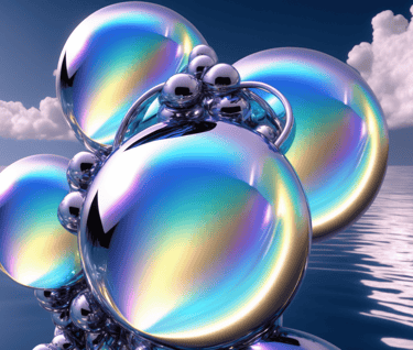 Dichroic Bubble Illustration in the style of Y2K Aesthetic