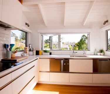 Open plan home renovation kitchen