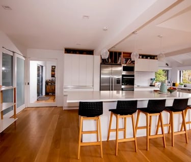 Open plan home renovation kitchen