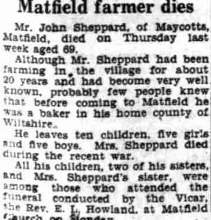John Henry Sjeppard, 1879-1948, Matfield Kent
