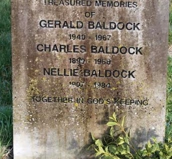 Headstone Charles Edwin Baldock and Nellie Margaret Rogers, Tunbridge Wells