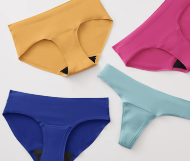 different colored period underwear