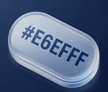 Close-up macro shot of a sleek glass-textured mobile interface button. The surface has a subtle frost effect with sharp #E6EFF5 typography. Background is a deep #2D3A4B. High-tech, futuristic aesthetic.