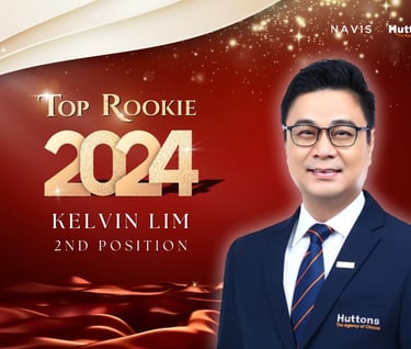 Huttons real estate agent Kelvin Lim wins 2nd position Top Rookie 2024 award.