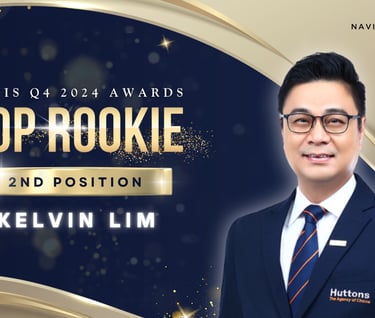 Kelvin Lim of Huttons real estate award for Navis Q4 2024 Top Rookie in 2nd position.