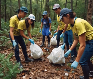 Campaña de limpieza y cuidado del medio ambiente por jovenes voluntarios en México