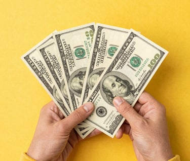 fan of 100 U.S. dollar banknotes