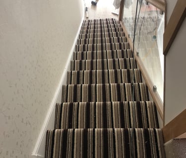 Striped carpet stairs