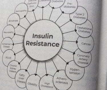 A picture shows insulin resistance relates chronic diseases.