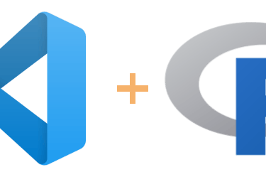 VS Code and R logos