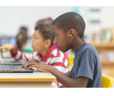 Students writing responses.