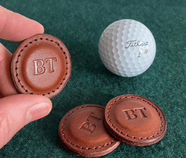 Personalized Leather Gift Golf Markers