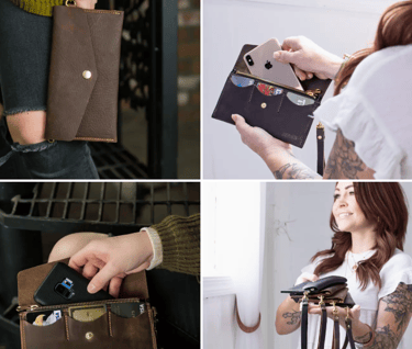 Personalized Leather Gift Wristlet Wallet