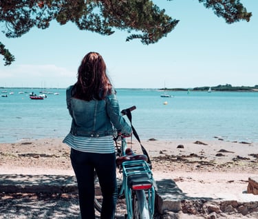 vélo face à l'océan camping penvins