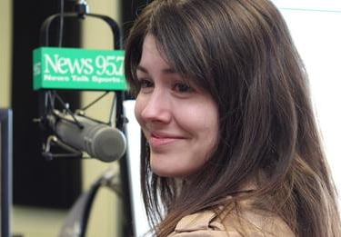 Jenn at News 95.7 - photo courtesy Scott Simpson