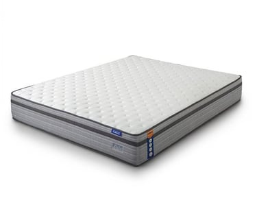 a mattress topper with a mattress and a pillow