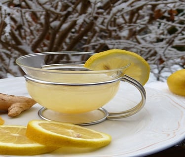 lemon, ginger tea for health and fitness