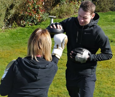 Ollie Booth, Horsham Personal Trainer, providing a boxing PT session