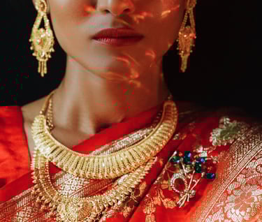 a woman in a red sari sari