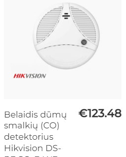 belaidis dūmų smalkių (CO) detektorius Hikvision DS-PDCO-E-WE ax pro