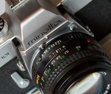 Minolta SRT101 being repaired