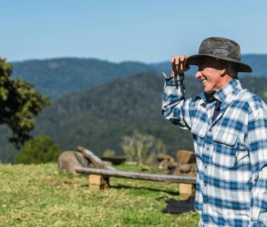 Growth and longevity - a man in a plaid shirt and hat