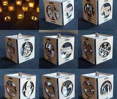 Lanternes de Noël gravées et découpées au laser