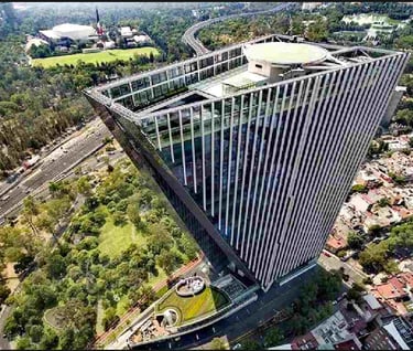 Torre Virreyes The Dorito building exterior Lomas de Chapultepec CDMX executive services