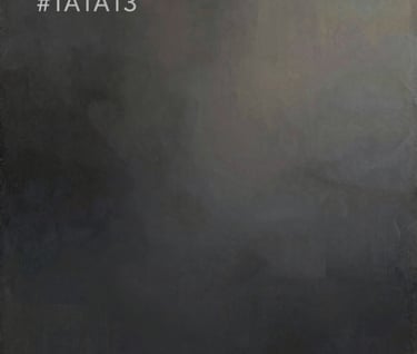 A vertical composition of the finished painting 'Ethereal Echoes'. Deep #1A1A1A tones blend into soft #C8C0B2 highlights, mimicking the transition from shadow to light. The image is clean, modern, and emotionally resonant.